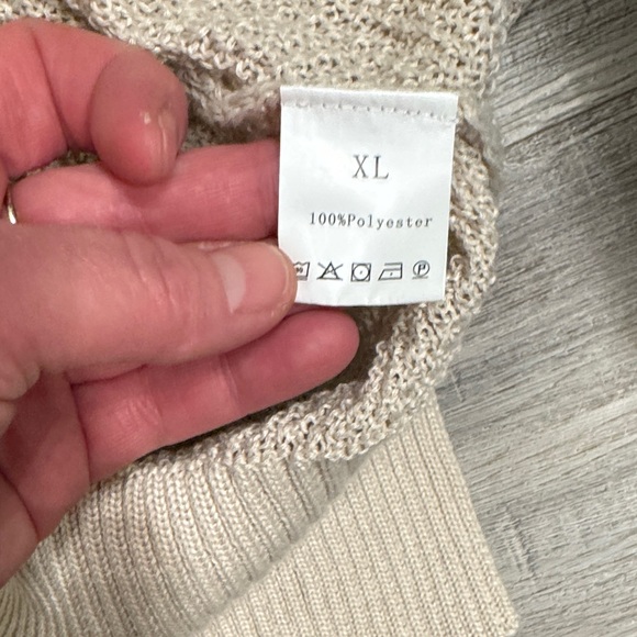 Cozy Cream Knit Sweater and wide leg pants set - Picture 3 of 6